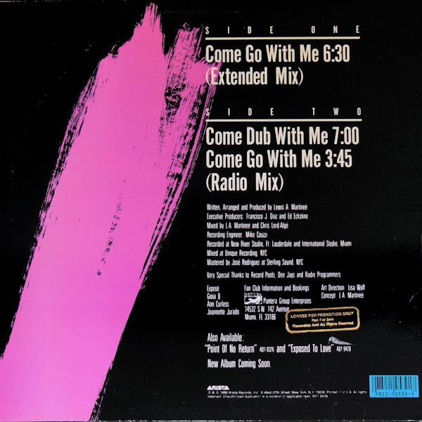 Exposé : Come Go With Me (12", Promo)