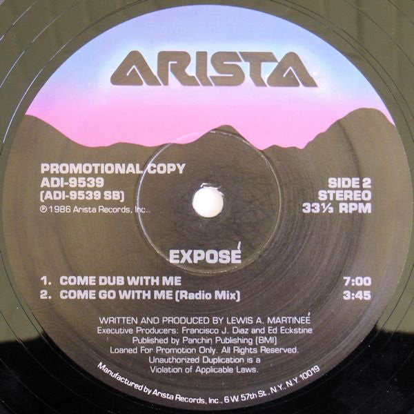 Exposé : Come Go With Me (12", Promo)