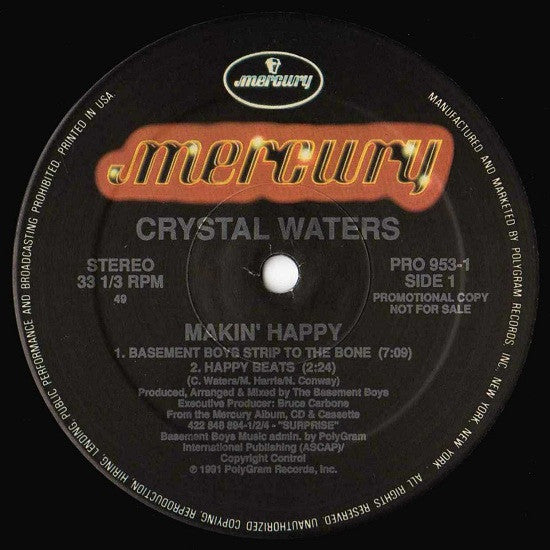 Crystal Waters : Makin' Happy (12", Promo)