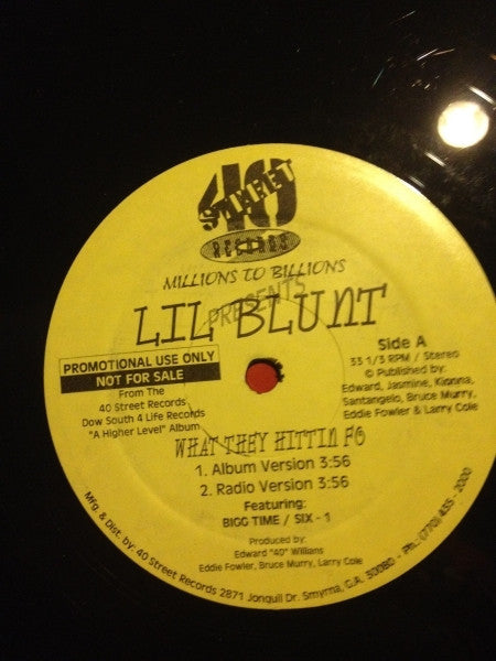 Lil' Blunt : What They Hittin Fo (12", Promo)