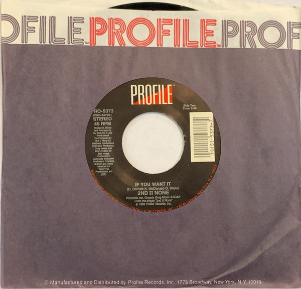 2nd II None : Let The Rhythm Take You (7")