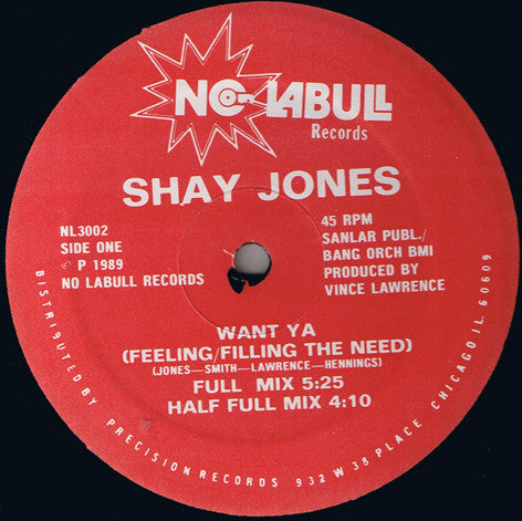 Shay Jones : Want Ya (Feeling / Filling The Need) (12")