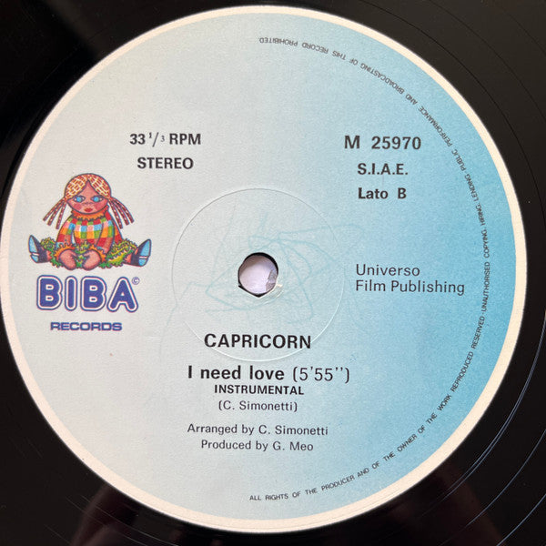 Capricorn (3) : I Need Love (12")