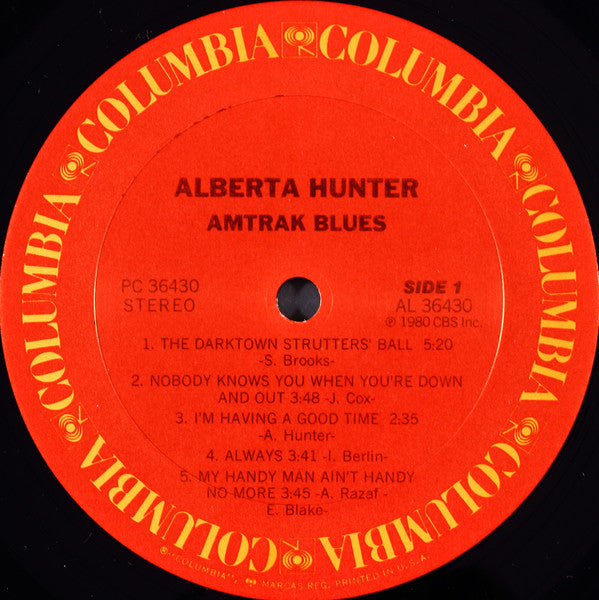 Alberta Hunter : Amtrak Blues (LP, Album, RE, Car)