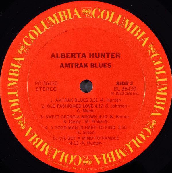 Alberta Hunter : Amtrak Blues (LP, Album, RE, Car)