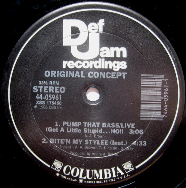 Original Concept : Bite'n My Stylee / Pump That Bass (12")