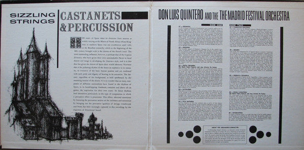 Don Luis Quintero & The Madrid Festival Orchestra*, Mario Valero Group, Jose Alvarez (2) : Sizzling Strings, Castanets & Percussion (LP, Album, Gat)