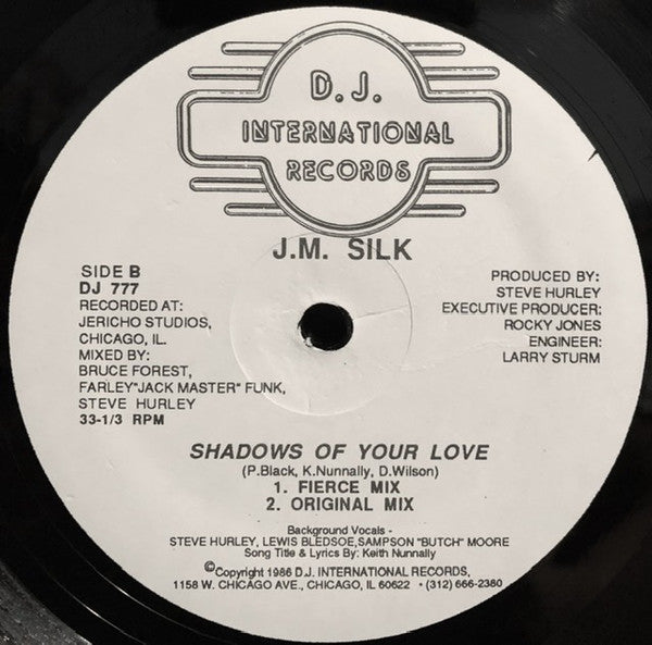 J.M. Silk : Shadows Of Your Love (12", Pic)