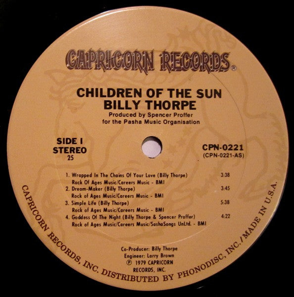 Billy Thorpe : Children Of The Sun (LP, Album, 25-)