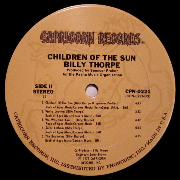 Billy Thorpe : Children Of The Sun (LP, Album, 25-)