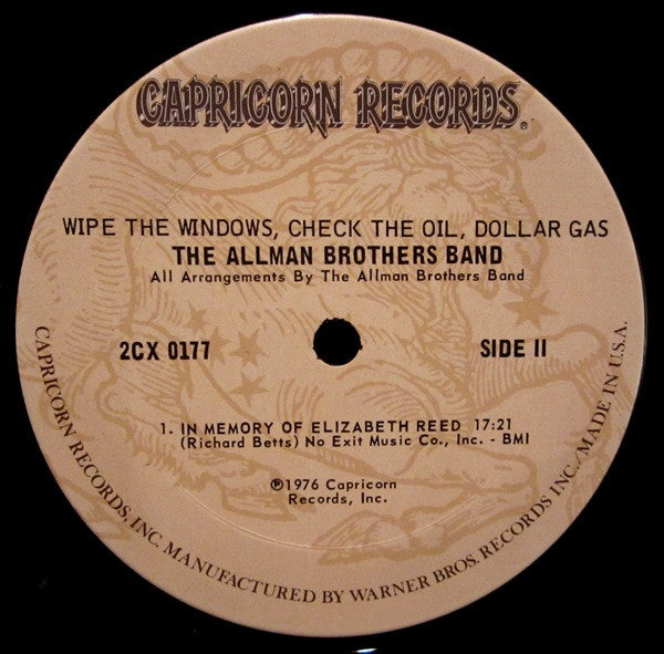 The Allman Brothers Band : Wipe The Windows, Check The Oil, Dollar Gas (2xLP, Album, Ter)