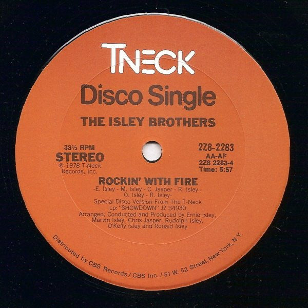 The Isley Brothers : Rockin' With Fire / I Wanna Be With You (Parts 1 & 2) (Disco Version) (12")