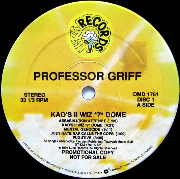 Professor Griff : Kao's II Wiz *7* Dome (2xLP, Album, Promo)