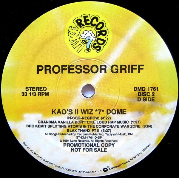 Professor Griff : Kao's II Wiz *7* Dome (2xLP, Album, Promo)