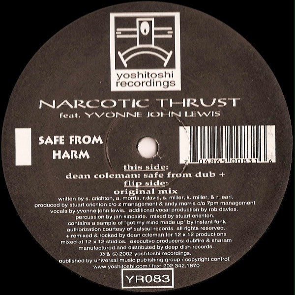 Narcotic Thrust Feat. Yvonne John-Lewis : Safe From Harm (2x12")