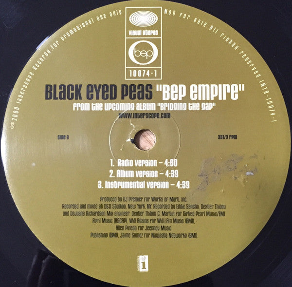 Black Eyed Peas : BEP Empire / Get Original (12", Promo)