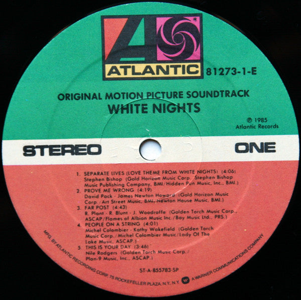 Various : White Nights: Original Motion Picture Soundtrack (LP)