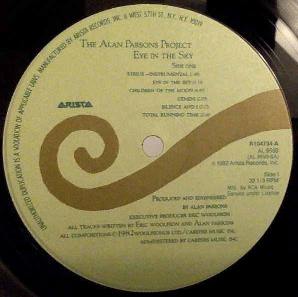 The Alan Parsons Project : Eye In The Sky (LP, Album, Club, RCA)