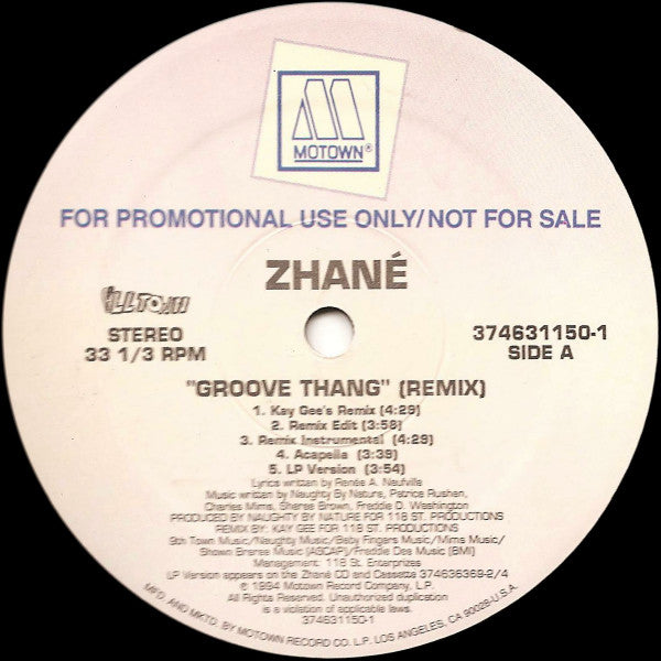 Zhané : Groove Thang (Remix) (12", Single, Promo)