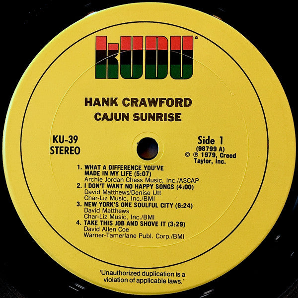 Hank Crawford : Cajun Sunrise (LP, Album)