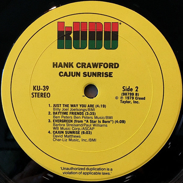 Hank Crawford : Cajun Sunrise (LP, Album)