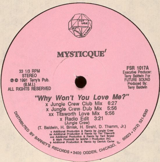 Mysticque' : Why Won't You Love Me? (12")