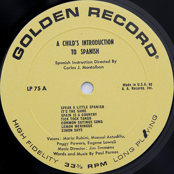 Carlos J. Montalbon* : A Child's Introduction To Spanish (LP)