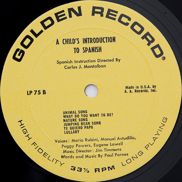 Carlos J. Montalbon* : A Child's Introduction To Spanish (LP)