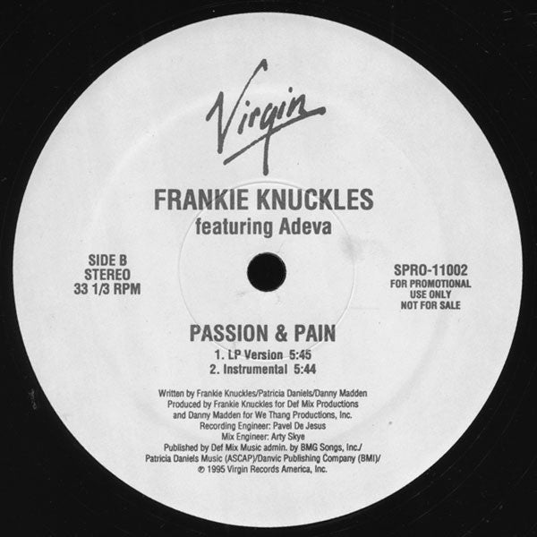 Frankie Knuckles featuring Adeva : Passion & Pain (12", Promo)