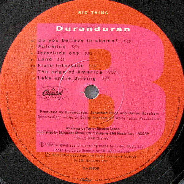 Duranduran* : Big Thing (LP, Album, Spe)