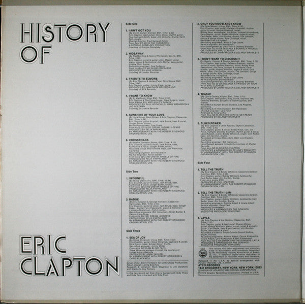 Eric Clapton : History Of Eric Clapton (2xLP, Comp, PR )