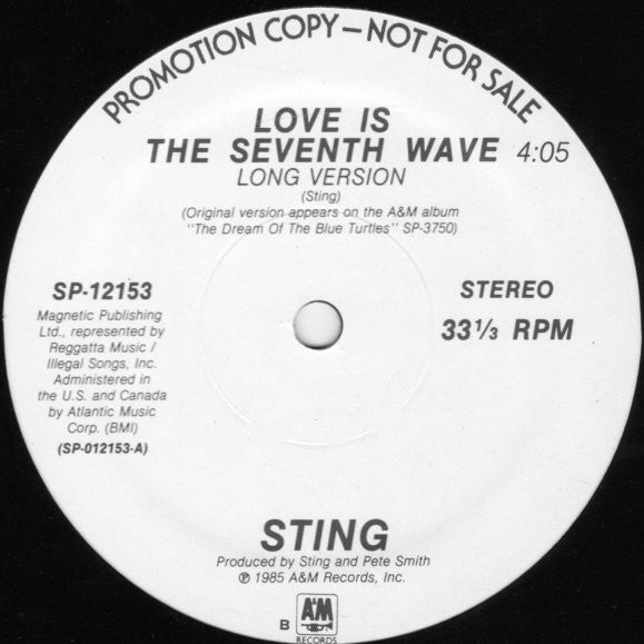 Sting : Love Is The Seventh Wave (12", Promo)