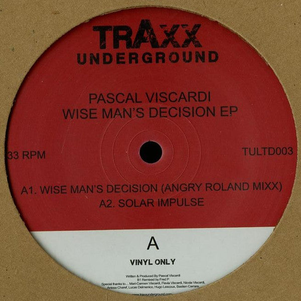 Pascal Viscardi : Wise Man's Decision EP (12", EP)