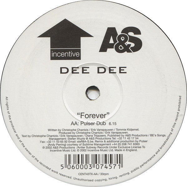 Dee Dee : Forever (The Pulser Remixes) (12")