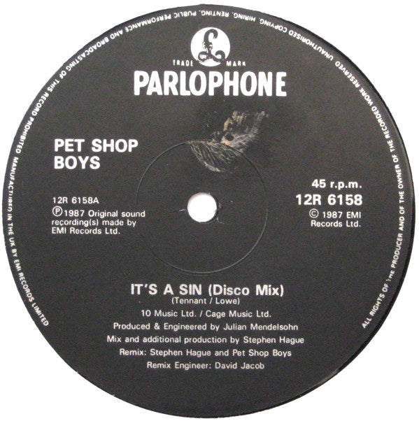 Pet Shop Boys : It's A Sin (12", Single)