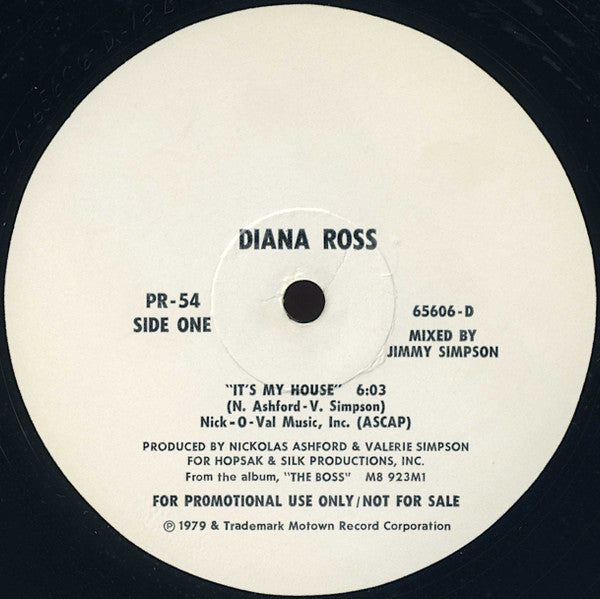 Diana Ross : It's My House // No One Gets The Prize / The Boss (12", Single, Promo)