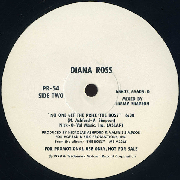 Diana Ross : It's My House // No One Gets The Prize / The Boss (12", Single, Promo)