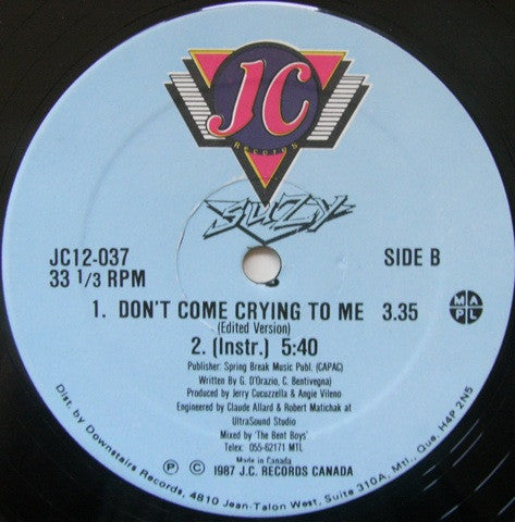 Suzy Q : Don't Come Crying To Me (12")