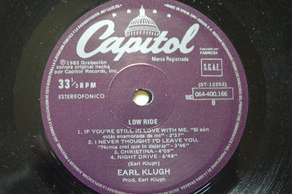 Earl Klugh : Low Ride (LP, Album)