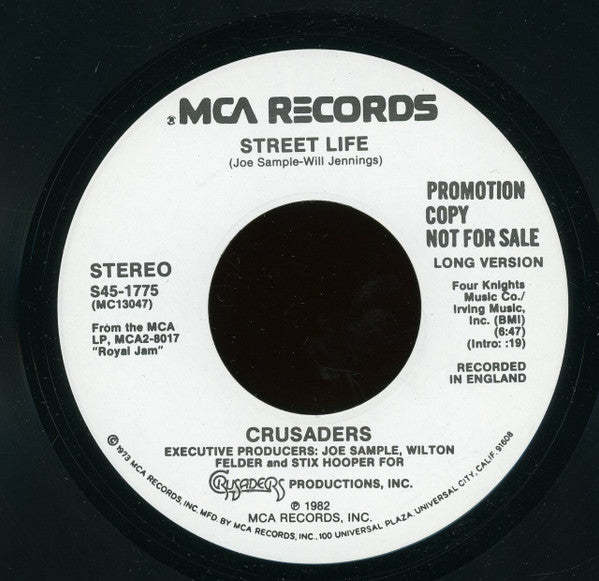 Crusaders* : Street Life (7", Promo)