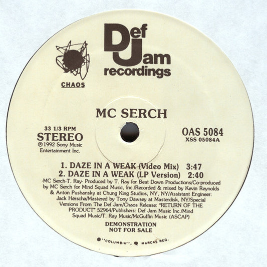 MC Serch : Daze In A Weak (12", Promo)