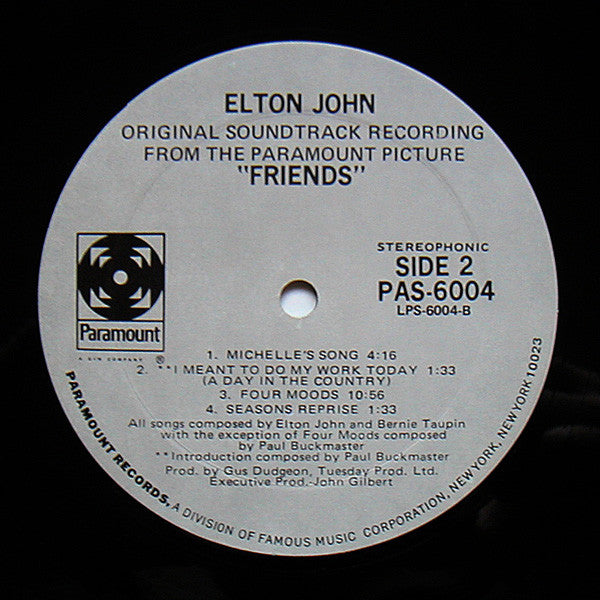 Elton John : Friends (LP, Album, Mon)