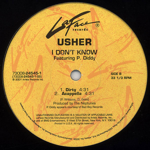 Usher : I Don't Know (12")