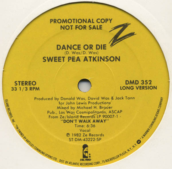 Sweet Pea Atkinson : Dance Or Die (12", Promo)