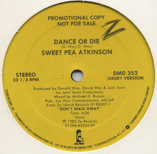 Sweet Pea Atkinson : Dance Or Die (12", Promo)