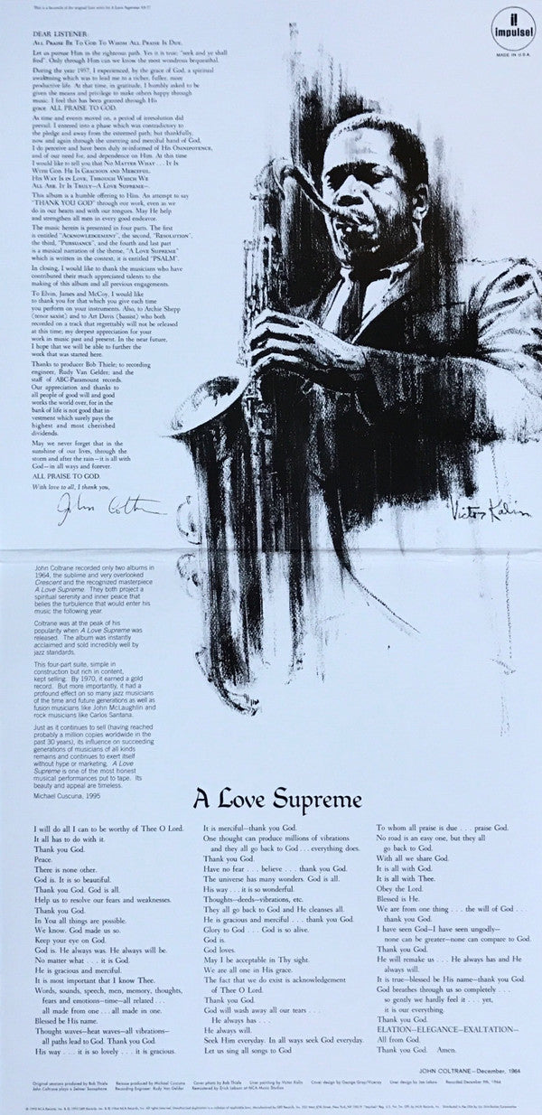 John Coltrane : A Love Supreme (LP, Album, RE, RM)