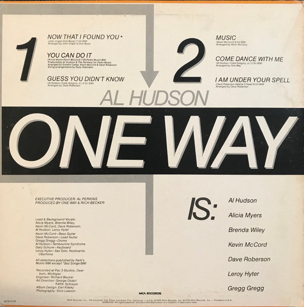 One Way Featuring Al Hudson : One Way Featuring Al Hudson (LP, Album, Pin)