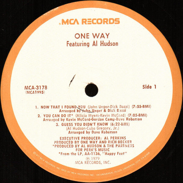 One Way Featuring Al Hudson : One Way Featuring Al Hudson (LP, Album, Pin)