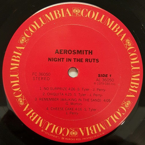 Aerosmith : Night In The Ruts (LP, Album, Ter)