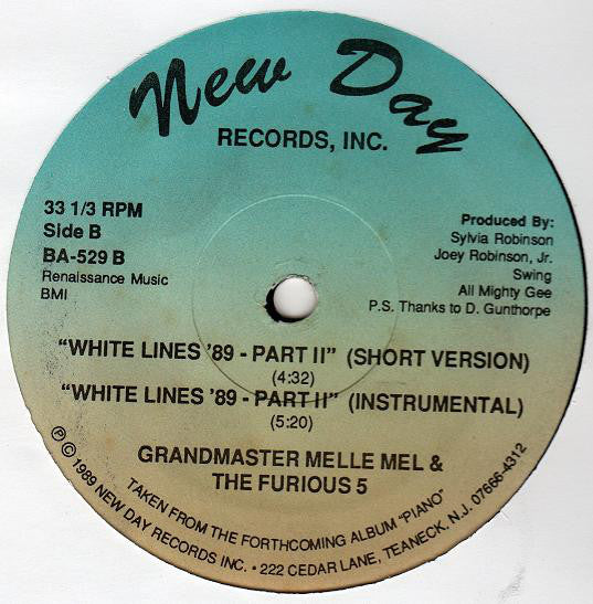 Grandmaster Melle Mel & The Furious Five : White Lines '89 - Part II (12")